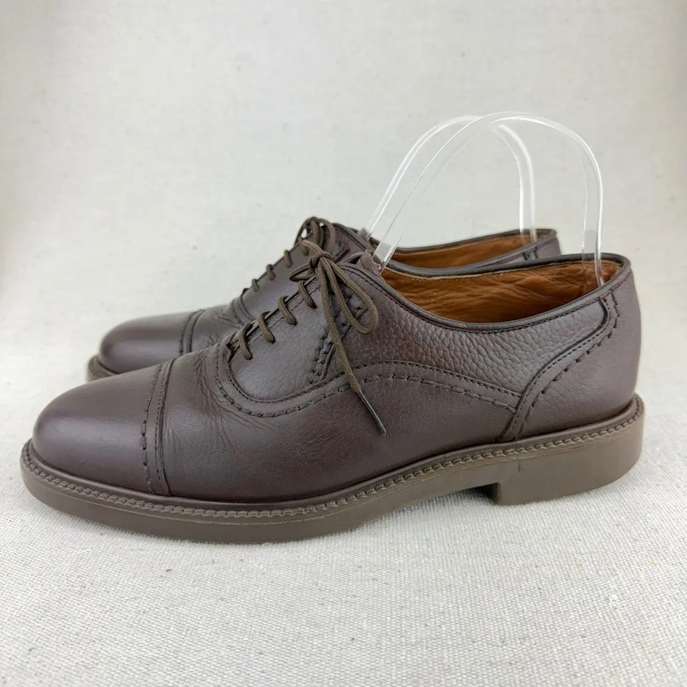 Lotus Bawa England Mens Brown Leather Cap Toe Oxford Dress Shoes Size 6 UK 7 US